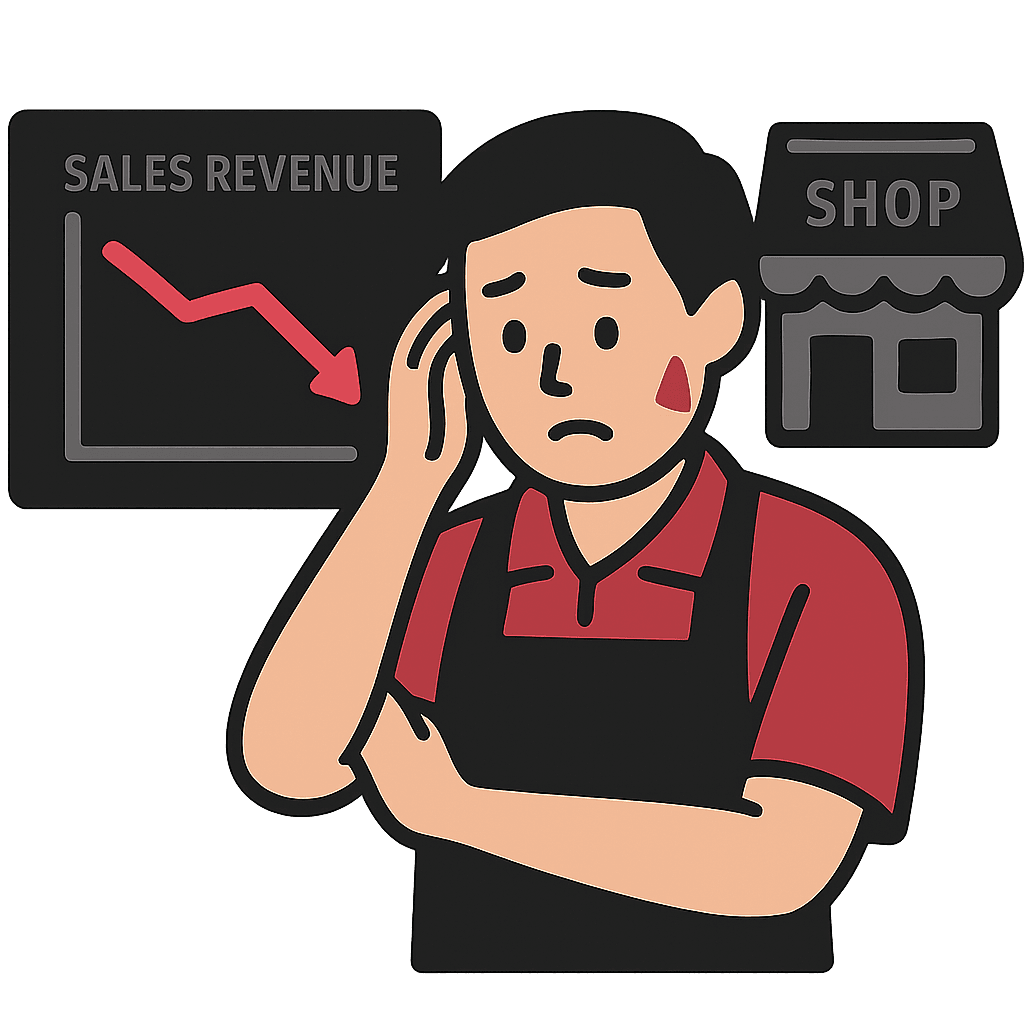 지금 하는 장사, 매출이 계속 떨어지고 있어요